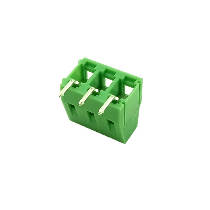 XY128RA-5.08 - 3 Pin Right Angle Screw Terminal Block Connector - 5.08mm Pitch
