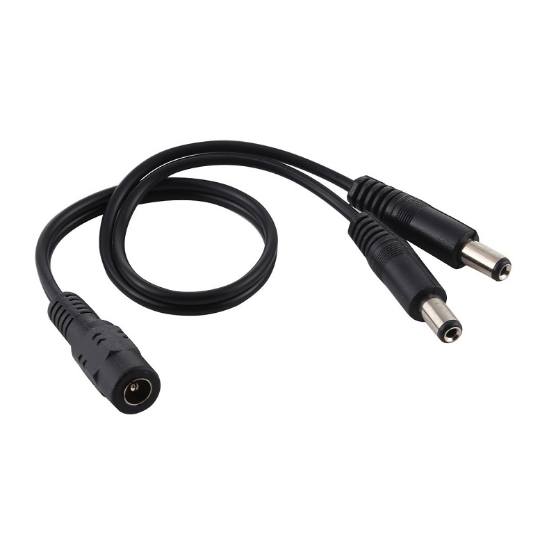 DC Jack 1 Female To 2 Male DC Power Splitter Extension Cable - 5.5 X 2.1mm