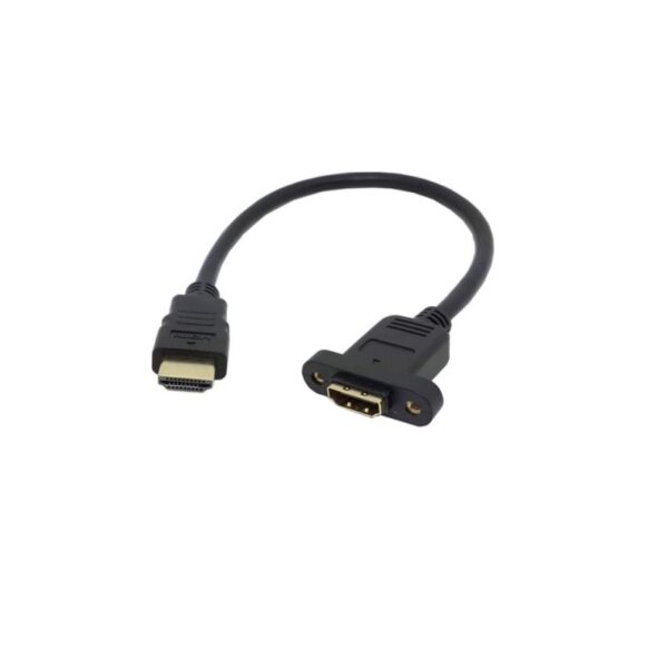 HDMI Male To Female - Panel Mount - 0.5 Meter