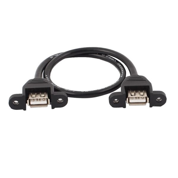 USB A Female To USB A Female Extension Cable Panel Mount - 1 Meter
