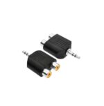 2 RCA Female To 3.5mm Aux Stereo Male Audio Jack Converter Connector
