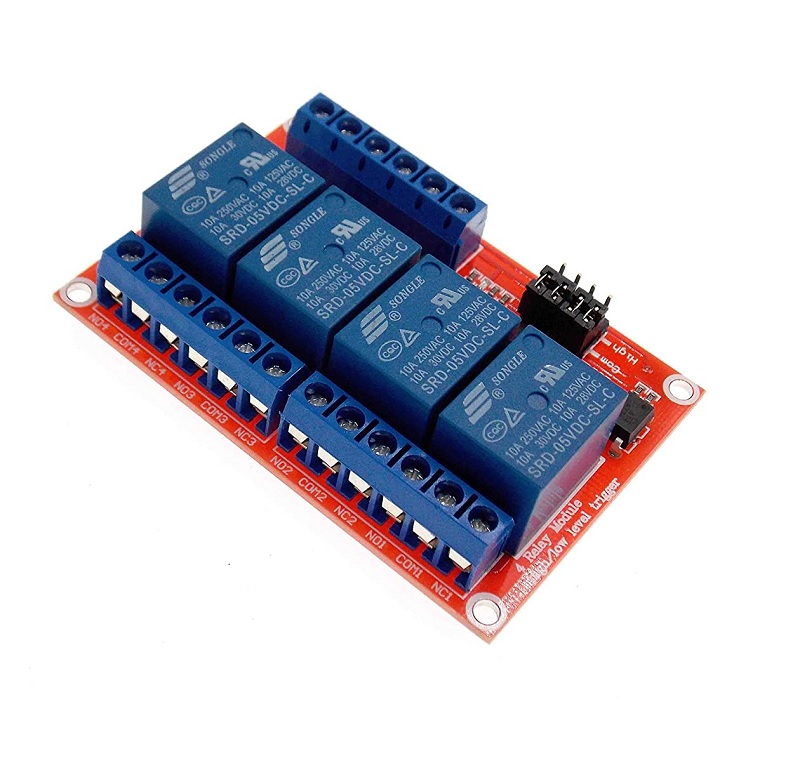 Sharvielectronics: Best Online Electronic Products Bangalore | 5V 4 Channel Relay Module High And Low Level Trigger With Opto Isolation Sharvielectronics | Electronic store in Karnataka