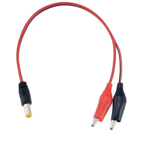 5.5x2.1mm DC Jack Male Plug To Alligator Clip With - 0.5 Meter Cable