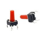 6x6x11mm Tactile Push Button Switch Red - DIP Package