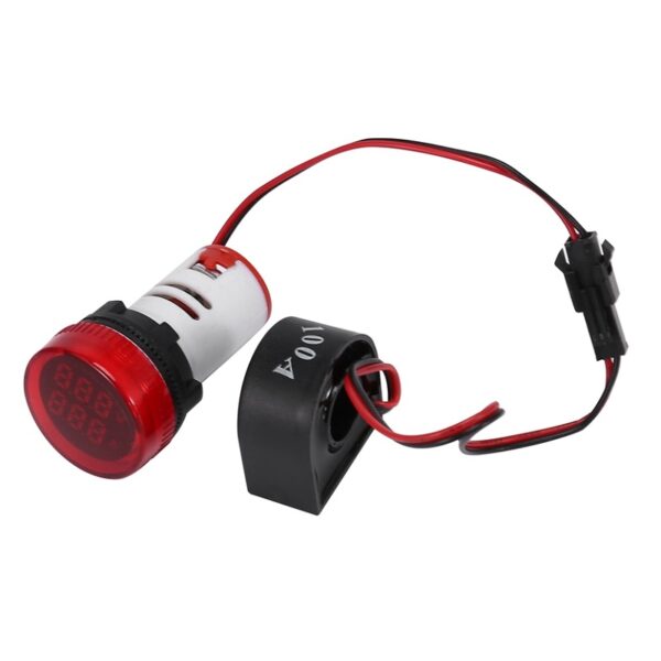 AD101-22VAM - AC50~500V 0~100A Digital LED Voltmeter Ammeter Indicator Red Lamp - 22mm Diameter