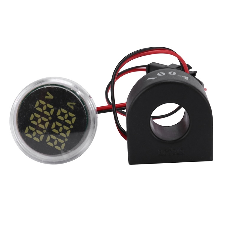 AD101-22VAM - AC50~500V 0~100A Digital LED Voltmeter Ammeter Indicator White Lamp - 22mm Diameter