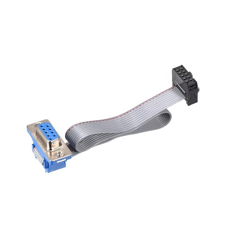 D-SUB DB9 9 Pin Female Connector To IDC Female Connector With 10 Pin Flat Cable – 12 CM