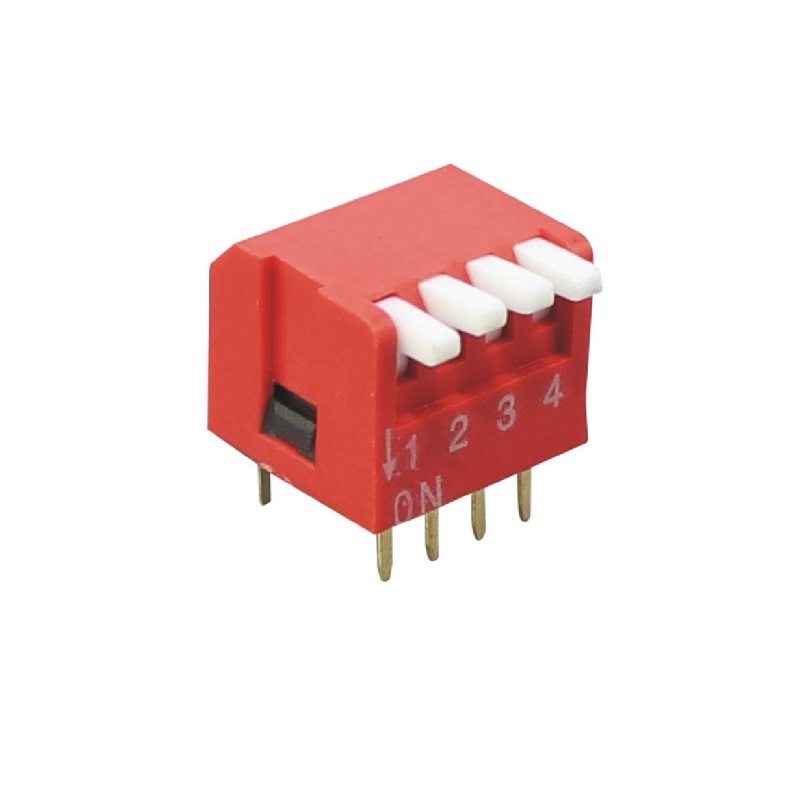 DIP Switch 4 Way Right Angle Piano Type