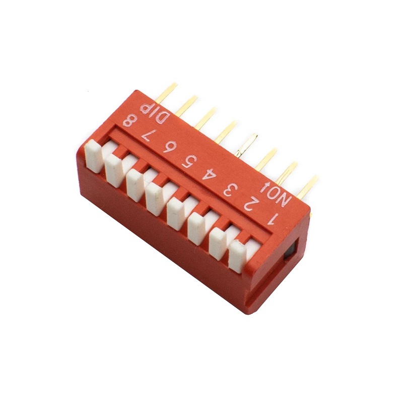 DIP Switch 8 Way Right Angle Piano Type