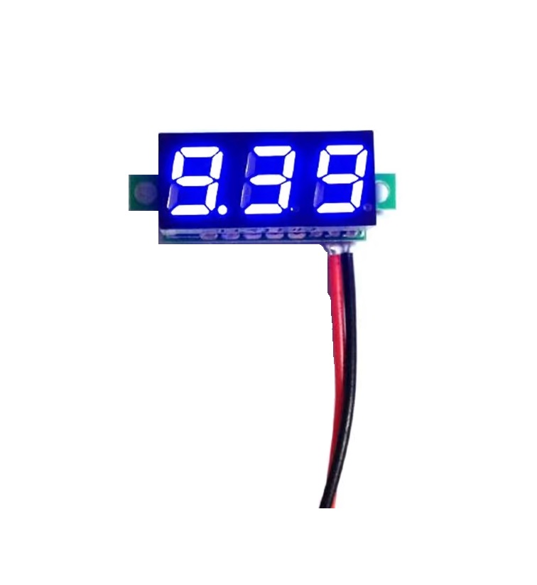 Digital DC Mini Voltmeter - 0.28inch 4.5-30V Two Wire DC Voltmeter Blue