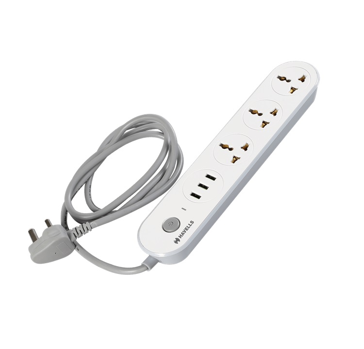 HAVELLS - 3 Way Universal Extension Board With 3 USB Port