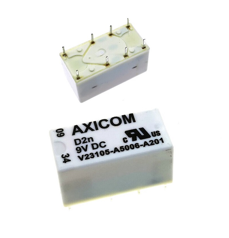 V23105A5006A201 - AXICOM 9V 3A DPDT Telecom Relay PCB Mount