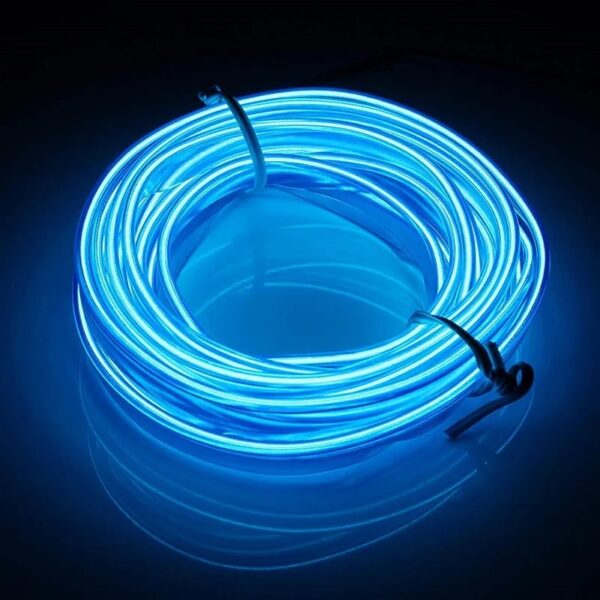 5M Light Dance Party Decor Light Neon LED Lamp Flexible Rope Tube Waterproof LED Strip – Only EL Wire - Blue