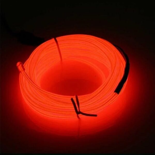 5M Light Dance Party Decor Light Neon LED Lamp Flexible Rope Tube Waterproof LED Strip – Only EL Wire - Red