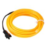 5M Light Dance Party Decor Light Neon LED Lamp Flexible Rope Tube Waterproof LED Strip – Only EL Wire - Yellow
