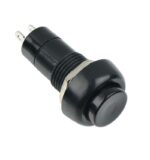 PBS-11A - 12mm Panel Mount Momentary Push Button Switch - Black