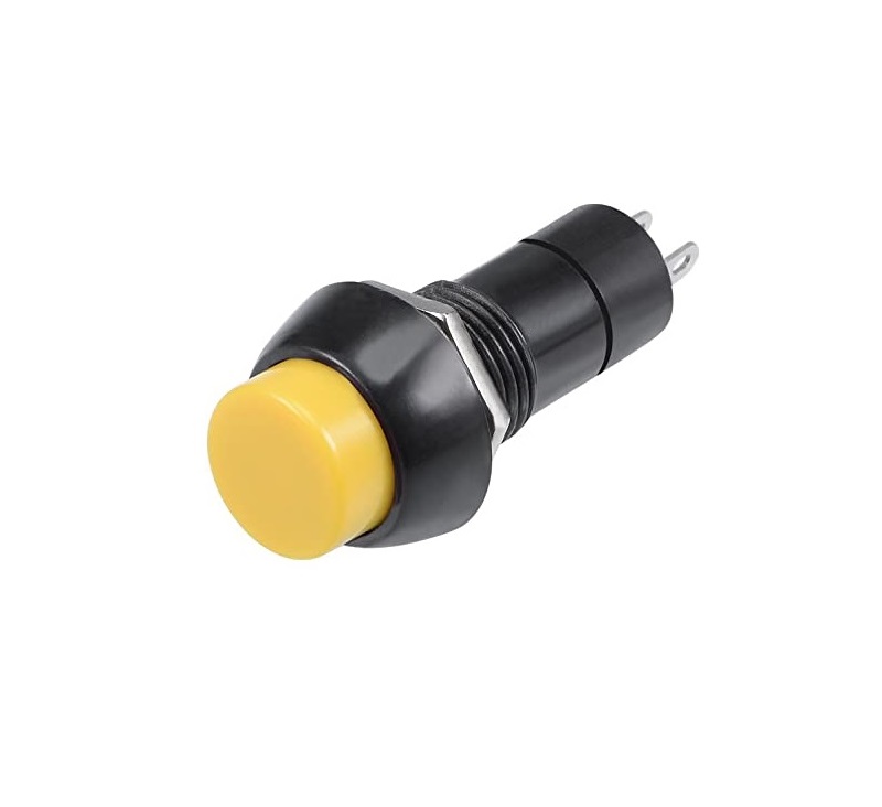 PBS-11A - 12mm Panel Mount Momentary Push Button Switch - Yellow