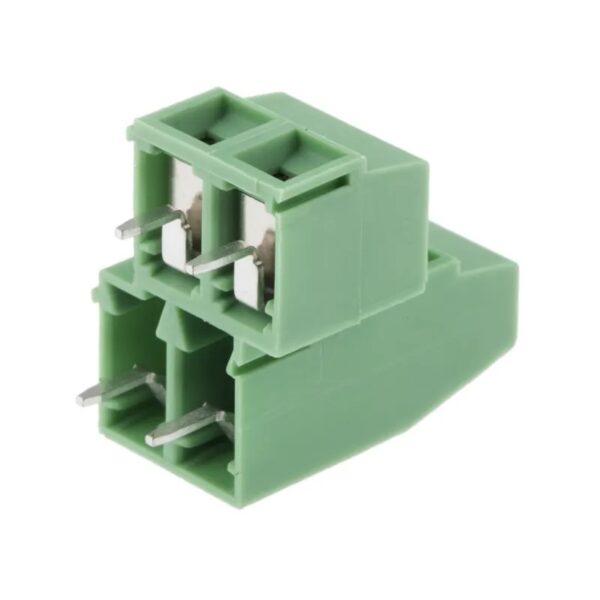2 Pin Double Decker Straight PCB Mount Male Terminal Block 5.08mm Pitch