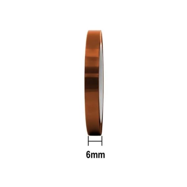 6mm High Temperature Heat Resistant Kapton Tape Polyimide - 30 Meter Roll