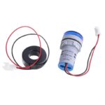 AD16- 22DSA 0-100A 22mm Round LED Ammeter Indicator Light With Transformer - Blue