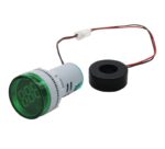 AD16- 22DSA 0-100A 22mm Round LED Ammeter Indicator Light With Transformer - Green