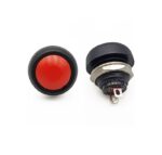 PBS-33B - 12mm 2 Pin Momentary Round Push Button - Red