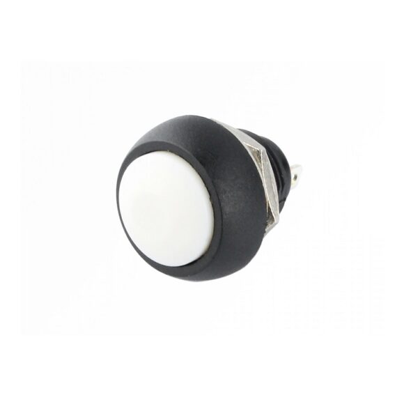 PBS-33B - 12mm 2 Pin Momentary Round Push Button - White