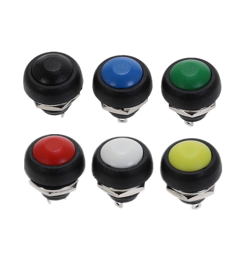 Sharvielectronics: Best Online Electronic Products Bangalore | PBS 33B 12mm 2 Pin Momentary Round Push Button | Electronic store in Karnataka