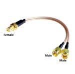 RF RG178 Pigtail Cable SMA Dual Male To SMA Female Coaxial Cable - 10cm Meter Cable Length
