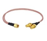 RF RG178 Pigtail Cable SMA Male To Dual SMA Female Coaxial Cable - 10cm Meter Cable Length