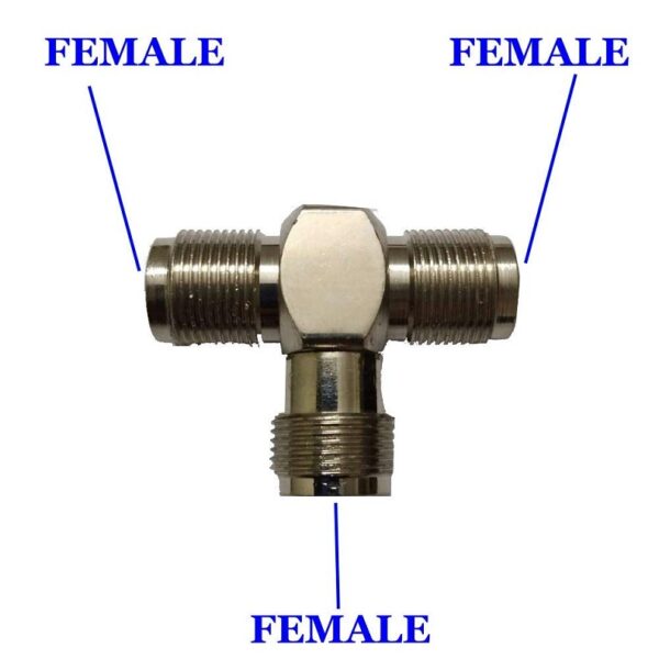 T Shape N Female To 2 N Female Triple RF Connector 3 Way Coaxial Adapter