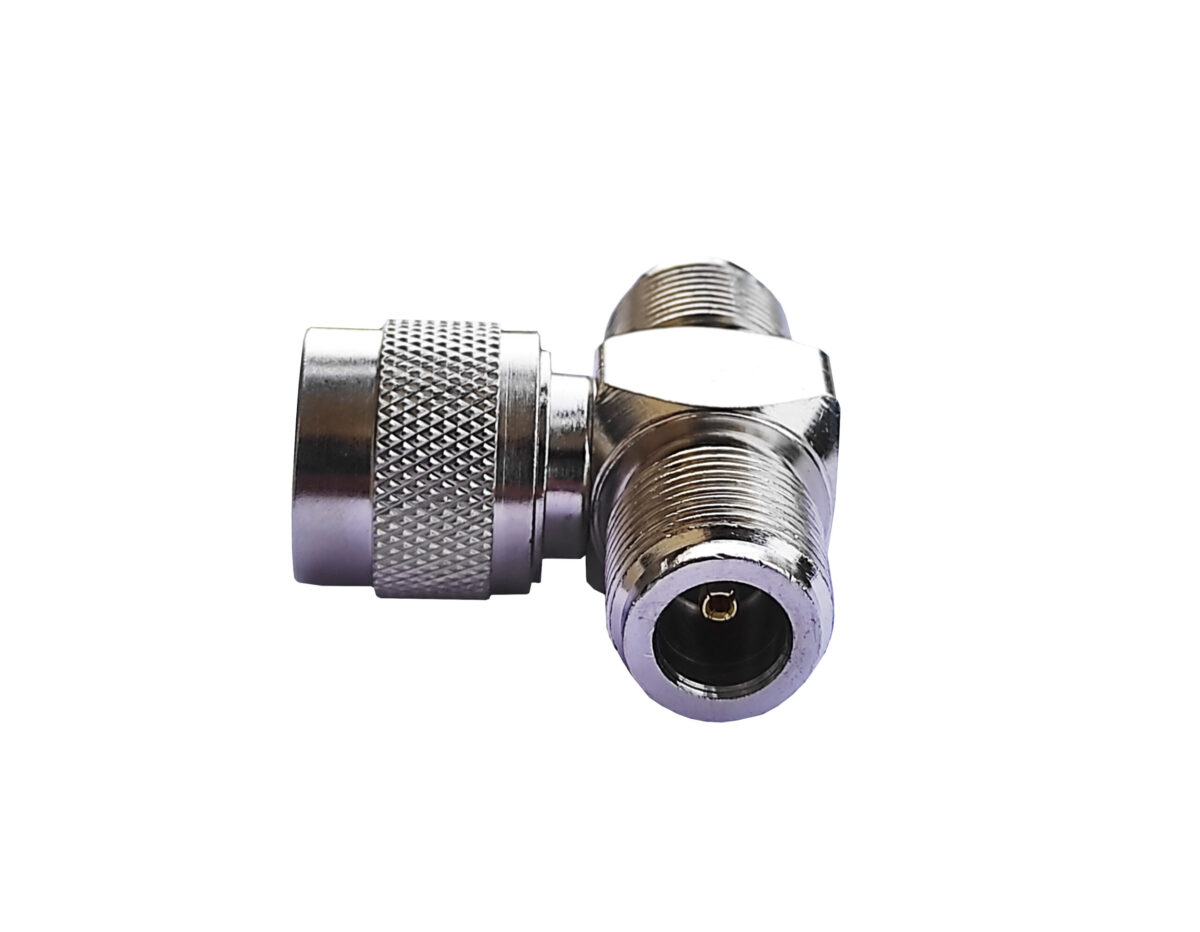 Sharvielectronics: Best Online Electronic Products Bangalore | T Shape N Male To 2 N Female Triple RF Connector 3 way Coaxial Adapter Sharvielectronics scaled | Electronic store in Karnataka