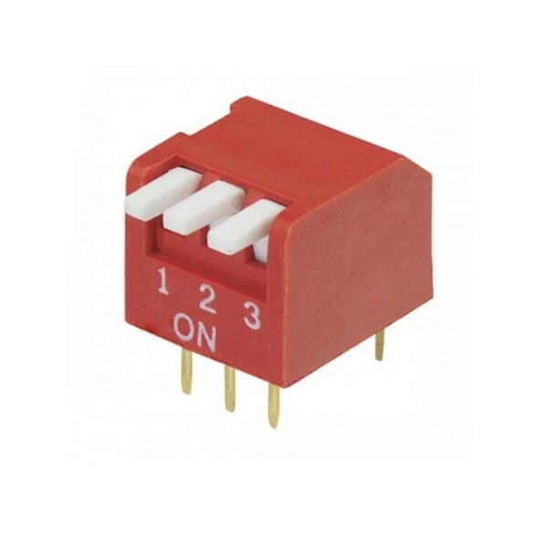 DIP Switch 3 Way Right Angle Piano Type