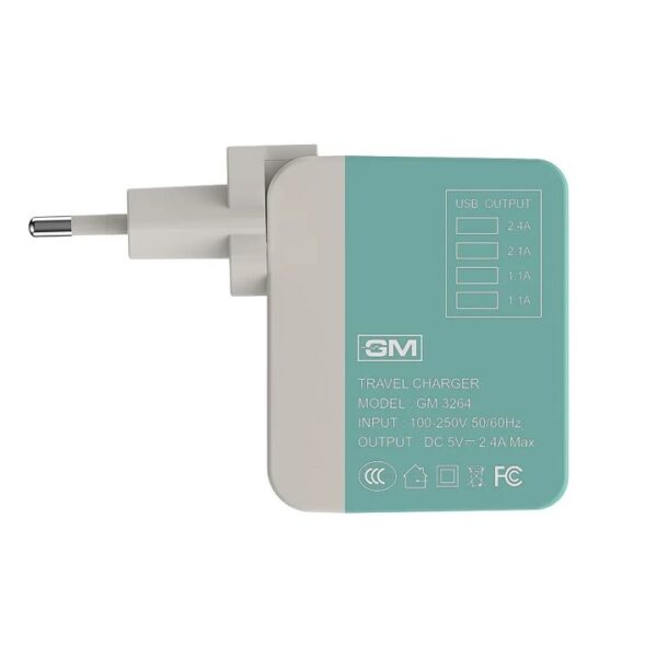 GM 3264 - 5V 4.2A 4 Port USB Travel Charger