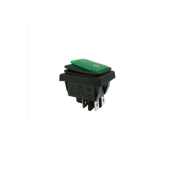 ON-OFF DPST IP65 Waterproof Rocker Switch 4 Pin - Green