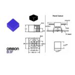 Blue Square Cap for Omron B3F Series Switches