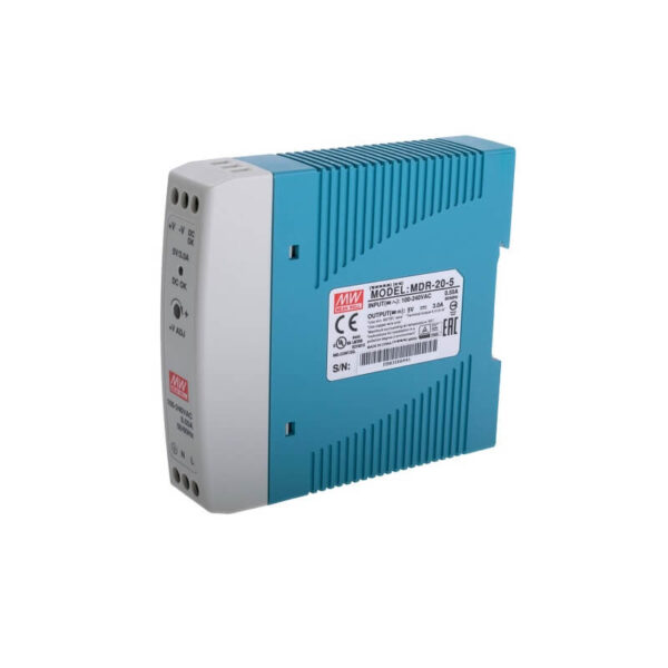 Sharvielectronics: Best Online Electronic Products Bangalore | MDR 20 5 5V 3A 15W Industrial Power Supply DIN Rail Mount MEAN WELL Sharvielectronics | Electronic store in Karnataka
