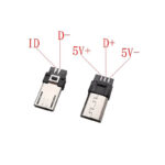 Micro USB Male Plug Connector 5 Pin Welding Type For Charging and Data Transfer