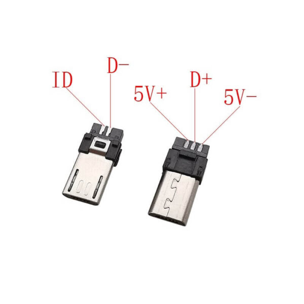 Micro USB Male Plug Connector 5 Pin Welding Type For Charging and Data Transfer
