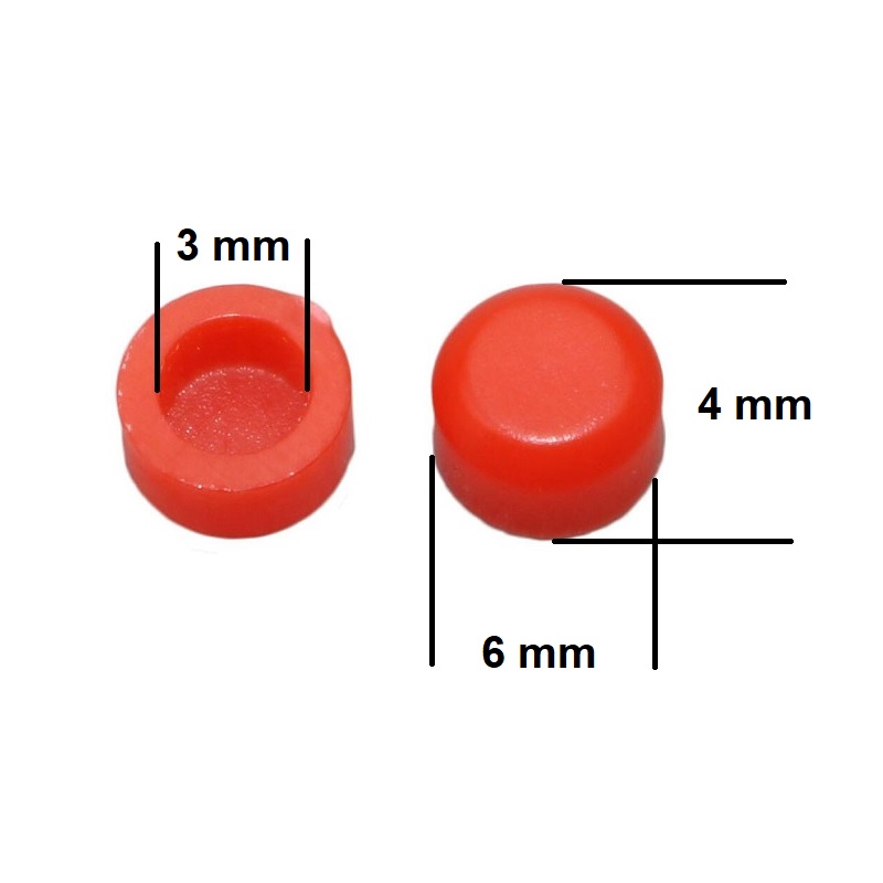 Soft Silicone Top 6mm Push-buttons (20-pack)