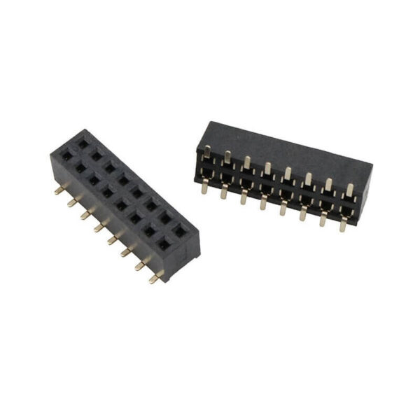 X1321FVS-2x08-C43D48 - 2X8 Pin Female Double Row SMD Pin Header Strip - 1.27mm Pitch