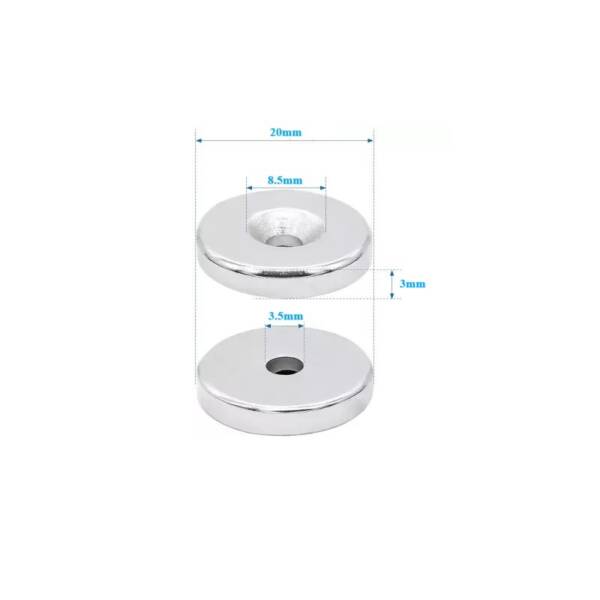 20x3x3mm Neodymium Ring Countersunk Magnet
