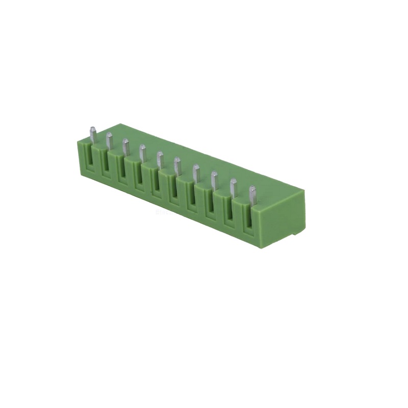 XY2500R-D-5.08 - 10 Pin Close Type Right Angle Terminal Block Male Connector 5.08mm Pitch - XINYA