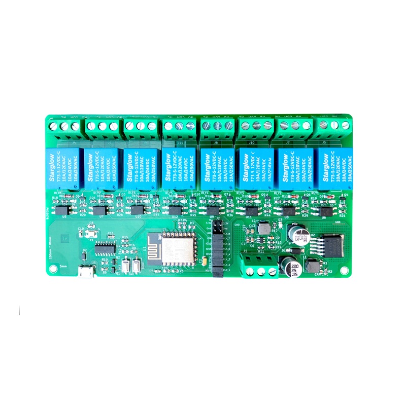 8 Channel Relay Module With ESP8266 Wi-Fi Based And Optocoupler Isolation For Industrial Grade