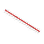 1X40 40 Pin Straight Breakaway Male Header 11mm Height Red - 2.54mm Pitch
