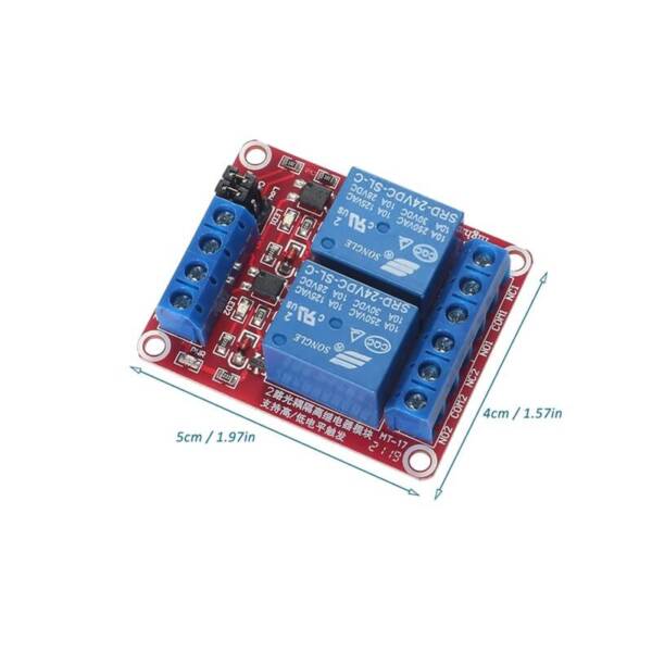 2 Channel 24V Relay Module With High And Low Level Trigger Voltage