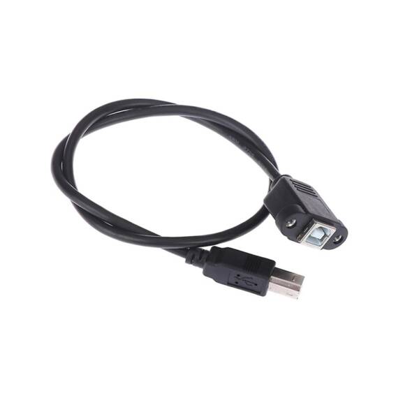 USB 2.0 Type B Male To Type B Female Printer Extension Cable With Panel Mount- 30cm