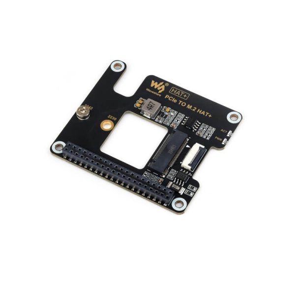 PCIe To M.2 Adapter for Raspberry Pi 5 Supports NVMe Protocol M.2 Solid State Drive High-speed Reading/Writing HAT + Standard - Waveshare