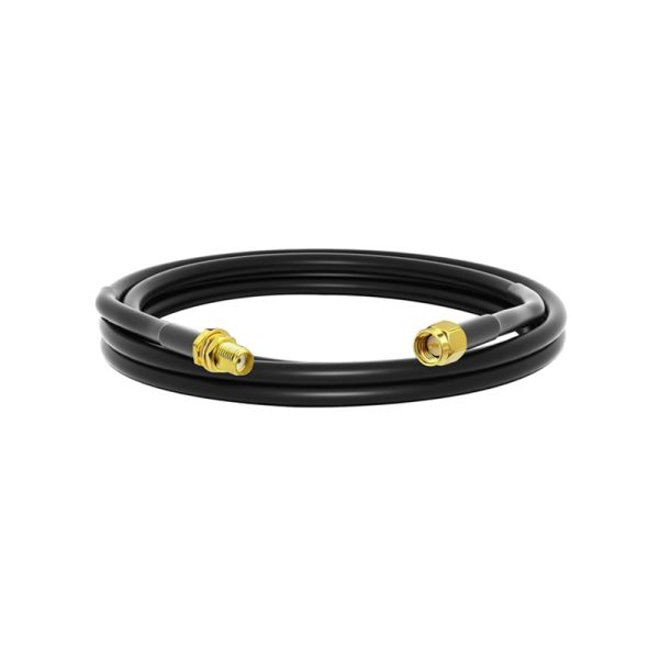SMA Male to SMA Female Nut Bulkhead Crimp Antenna Low Loss Coaxial Cable - 1 Meter Cable Length
