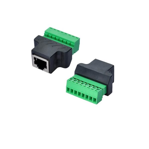 RJ45 Female To Screw Terminal 8 Pin Connector Ethernet Cable Extender Adapter